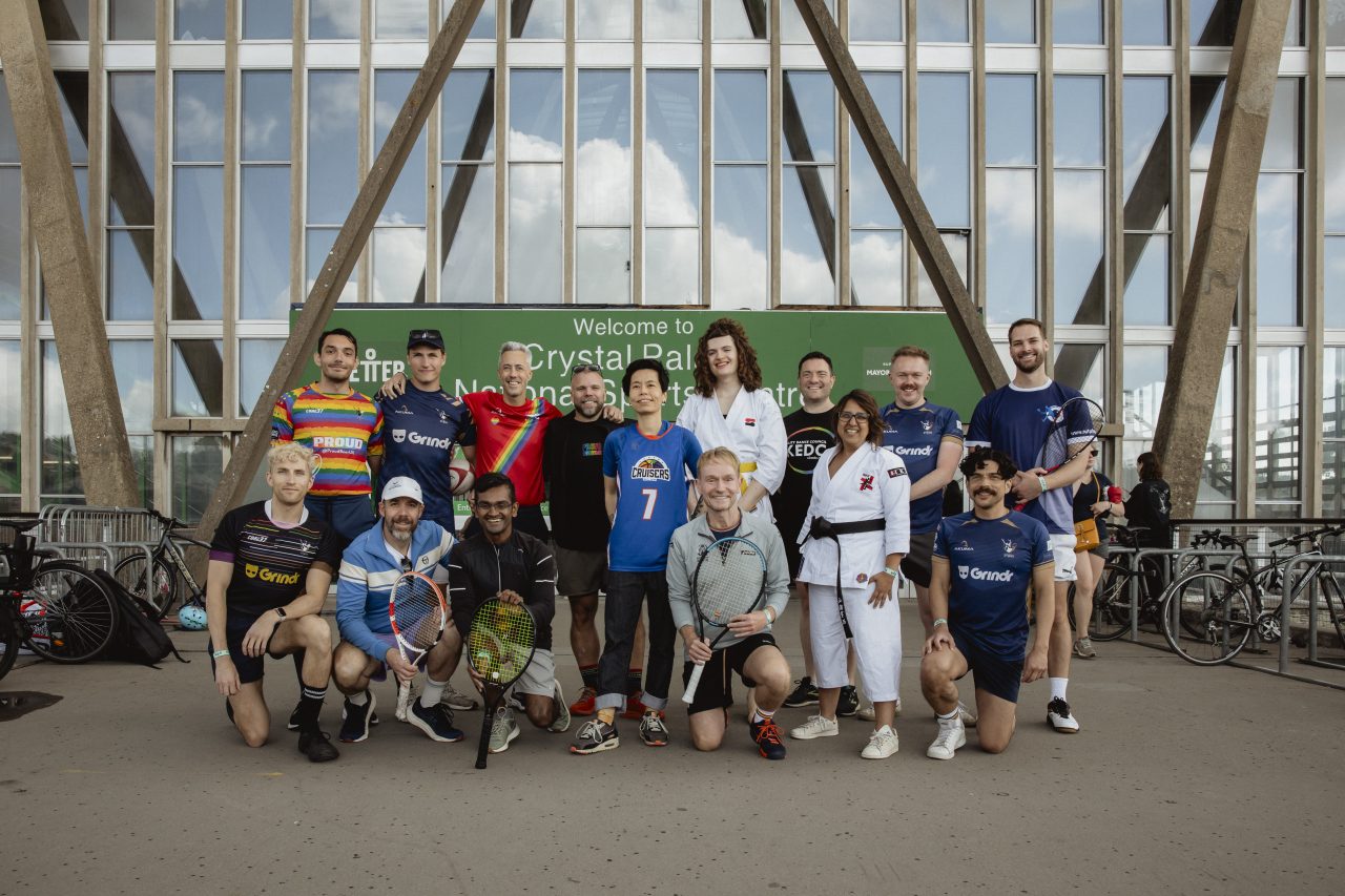 A mix of representatives from Out For Sport member clubs outside Crystal Palace National Sports Centre